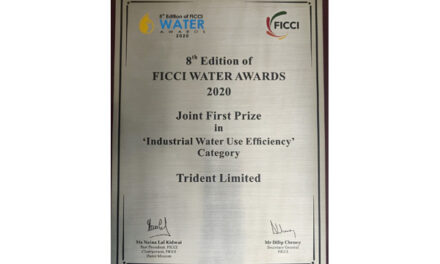 Trident Ltd. bags 1st prize at FICCI Water Awards 2020